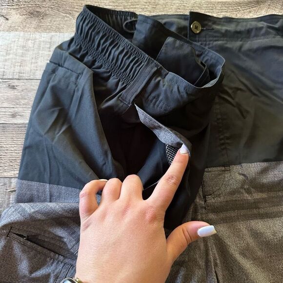 DXL ROCHESTER Men's Big & Tall Gray Stripe Zip Pocket Swim Trunks (Size 5XL) - Picture 6 of 9